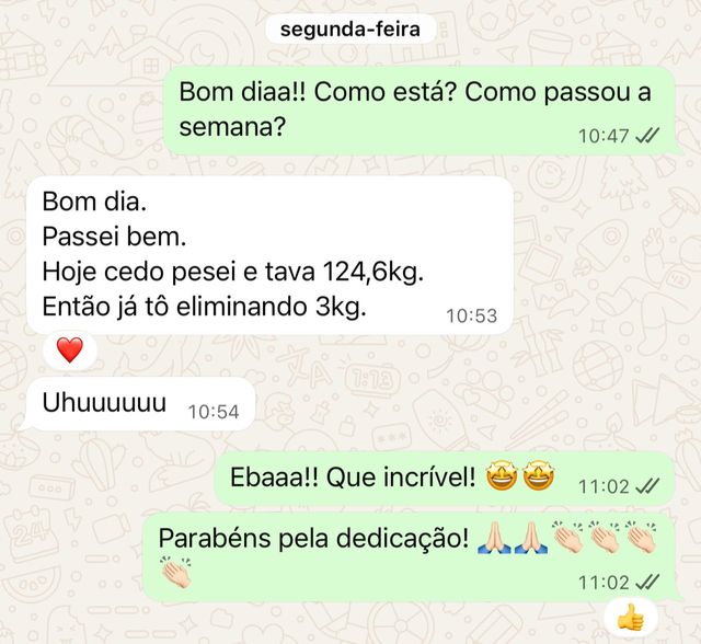 Depoimento de paciente via WhatsApp
