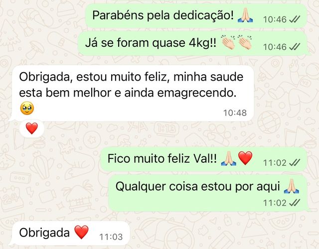 Depoimento de paciente via WhatsApp