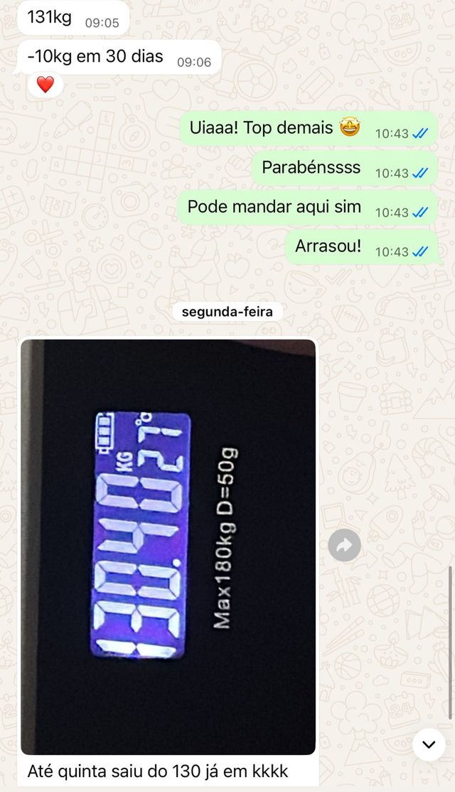 Depoimento de paciente via WhatsApp
