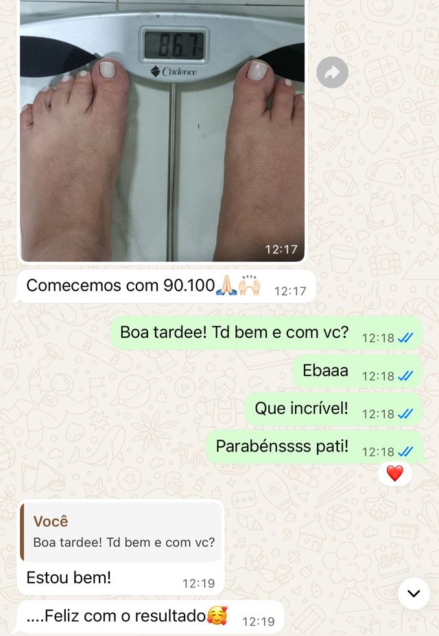 Depoimento de paciente via WhatsApp